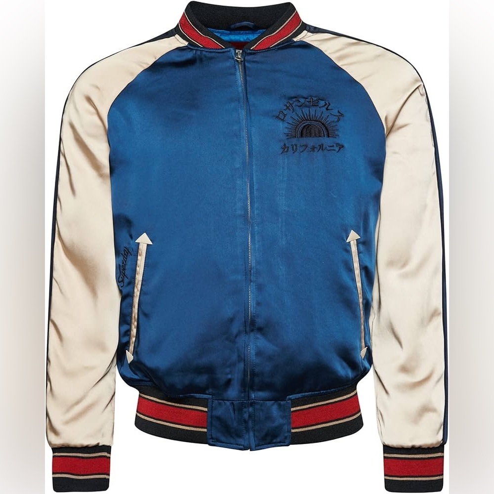 Superdry Mens Sukajan Jacket Zinc Blue